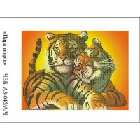 Рисунок на ткани для вышивания бисером "Тигры"